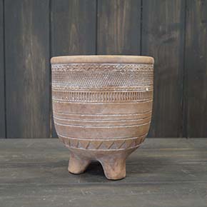 Medium Sandstone Pot with feet (16cm) detail page